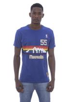 Camiseta Mitchell & Ness Estampada Name Number Denver Nuggets Dikembe Mutombo Azul