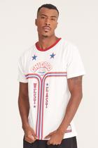 Camiseta Mitchell & Ness Estampada West and East Off White