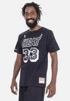 Camiseta Mitchell & Ness Name And Number Miami Heat Alonzo Mourning Preta