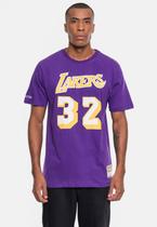Camiseta Mitchell & Ness NBA Masculina Los Angeles Lakers Magic Johnson Roxa Lakers