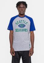 Camiseta Mitchell & Ness NFL Especial Raglan Seattle Seahawks Cinza Mescla