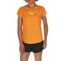 Camiseta Mizuno Spark Big Logo Mescla Laranja - Feminino