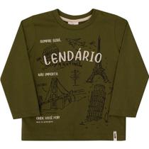 Camiseta ML Verde Musgo Lendário Infantil Nini e Bambini