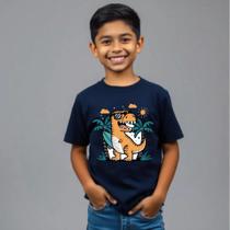 Camiseta Moda infantil estampada Dino De oculos