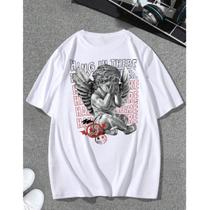 Camiseta Moda Street Anjo Masculina Algodão Camiseta Moda Street Anjo Masculina Algodão