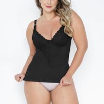 Camiseta Modeladora Dilady 139742 Com Renda