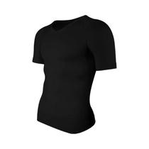 Camiseta Modeladora Masculina De Compressão Com Decote Em V Para Exercícios, Controle De Abdômen E