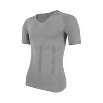 Camiseta Modeladora Masculina De Compressão Com Decote Em V Para Treino E Controle De Abdômen Camiseta Modeladora Masculina De Compressão Com Decote Em V Para Treino E Controle De Abdômen