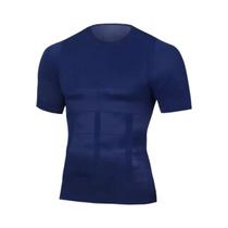 Camiseta Modeladora Masculina Slimming, Top De Fitness Com Mangas Curtas E Elástico Para Modelagem