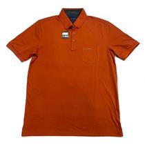 Camiseta moderna gola polo masculina laranja pierre cardin