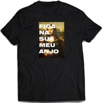 Camiseta mona lisa fica na sua meu anjo camisa preta