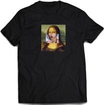 Camiseta Mona Lisa Pirulito Camisa divertida arte