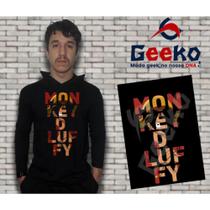 Camiseta Monkey D. Luffy Manga Longa com Capuz One Piece Geeko