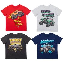 Camiseta Monster Jam El Toro Loco Grave Digger Megalodon 14-16