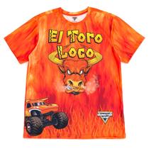 Camiseta Monster Jam El Toro Loco Orange para homens e crianças Camiseta Monster Jam El Toro Loco Orange para homens e crianças