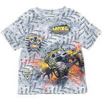 Camiseta Monster Jam Maximum Destruction Grey para meninos de 6 anos