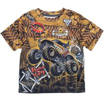 Camiseta Monster Jam Monster Mutt Big Boys marrom tamanho 10-12