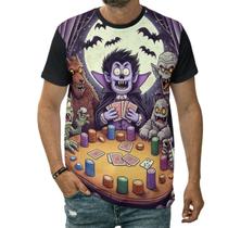 Camiseta Monstros Jogando Pôquer Jogos Cartas Baralho Arte Camiseta Monstros Jogando Pôquer Jogos Cartas Baralho Arte