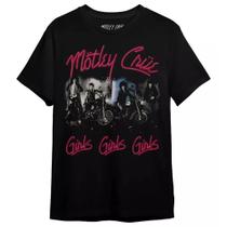 Camiseta Mötley Crüe Consulado do Rock 100 Algodão Estampa de Banda Unissex Camiseta Mötley Crüe Consulado do Rock 100 Algodão Estampa de Banda Unissex