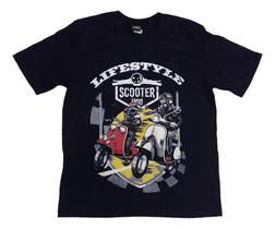 Camiseta Moto Lambreta Scooter Lifestyle Preta Blusa Adulto Unissex Hcd649 BM