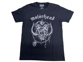Camiseta Motorhead Banda de Rock Blusa Adulto Unissex Preta Logo Básica Rock Metal BO197 BM