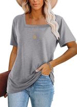 Camiseta Mujer Lunivop Cuello Cuadrado Manga Corta Camiseta Mujer Lunivop Cuello Cuadrado Manga Corta