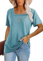 Camiseta Mujer Lunivop Cuello Cuadrado Manga Corta