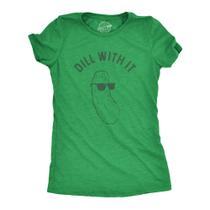 Camiseta Mujer Verde L "Crazy Dog Dill with It" con Diseño Divertido de Comida Camiseta Mujer Verde L "Crazy Dog Dill with It" con Diseño Divertido de Comida