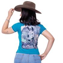 Camiseta Muladeiros Feminina Country Gola Polo Jade Camiseta Muladeiros Feminina Country Gola Polo Jade