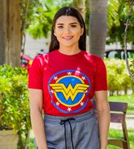 Camiseta Mulher Maravilha Camisa Estampada Feminina Super Heroína Básica
