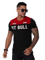 Camiseta na cor preta com detalhes em vermelho PitBull 80188
