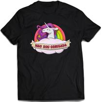 Camiseta Não sou obrigada unicórnio Camisa divertida