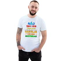 Camiseta Não Tomo Juízo Tomo Cerveja Camisa Personalizada Blusa Adulto Algodão com Poliéster Camiseta Não Tomo Juízo Tomo Cerveja Camisa Personalizada Blusa Adulto Algodão com Poliéster