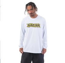 Camiseta Narina Skate Manga Longa Branca Logo Algodao Produto Original