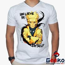 Camiseta Naruto 100% Algodão I Believe In Myself Anime Geeko