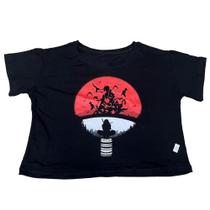 Camiseta Naruto Itachi Sasuke Akatsuki Blusa Blusinha Cropped Feminina Sf612