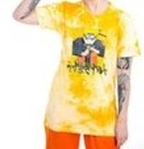 Camiseta Naruto tye dye Amarelo Adulto