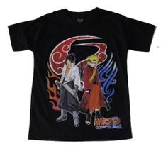 Camiseta Naruto Uzumaki e Sasuke Uchiha Blusa Adulto Unissex Anime Epi180 BM