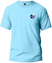 Camiseta Nasa Asronauta Classic Básica Malha Algodão 30.1 Masculina e Feminina Manga Curta