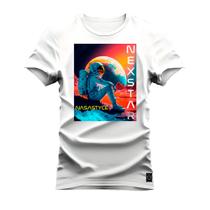 Camiseta Nasa Style Algodão Confortável Estampada Gola Redonda