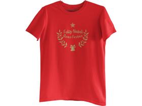 Camiseta Natal em Família Feliz Natal e Boas Festas Papai Noel Vermelho