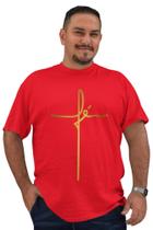 Camiseta Natal Vermelha Fé Jesus Gratidão Plus Size Tamanho Especial G1 G2 G3