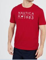 Camiseta Nautica Sun, Sand & Surf 1983 Mangas Curtas Masculino