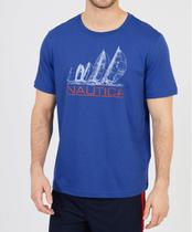Camiseta Nautica Velas ao Vento Manga Curta Masculino Camiseta Nautica Velas ao Vento Manga Curta Masculino