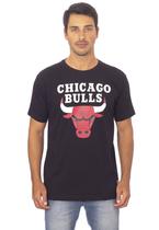 Camiseta NBA Estampada Big Logo Chicago Bulls Casual Preta