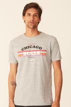 Camiseta NBA Estampada Chicago Bulls Casual Cinza Mescla