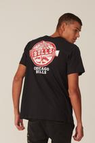 Camiseta NBA Estampada Chicago Bulls Casual Preta