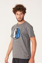 Camiseta NBA Estampada Dallas Mavericks Cinza Mescla Escuro