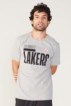 Camiseta NBA Estampada Los Angeles Lakers Cinza Mescla