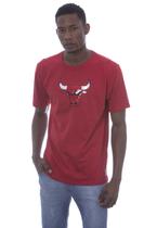 Camiseta NBA Estampada Vinil Chicago Bulls Casual Vermelha